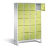 C+P Garderobenschrank Classic, H1850xB1190xT500mm, Front Viridingrün, Korpus Lichtgrau (8010-405)