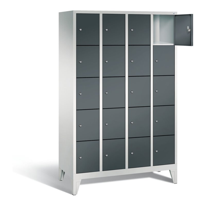C+P Garderobenschrank Classic, H1850xB1190xT500mm, Front Anthrazitgrau, Korpus Lichtgrau (8010-405)