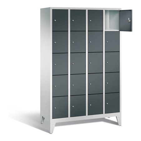 C+P Garderobenschrank Classic, H1850xB1190xT500mm, Front Anthrazitgrau, Korpus Lichtgrau (8010-405)