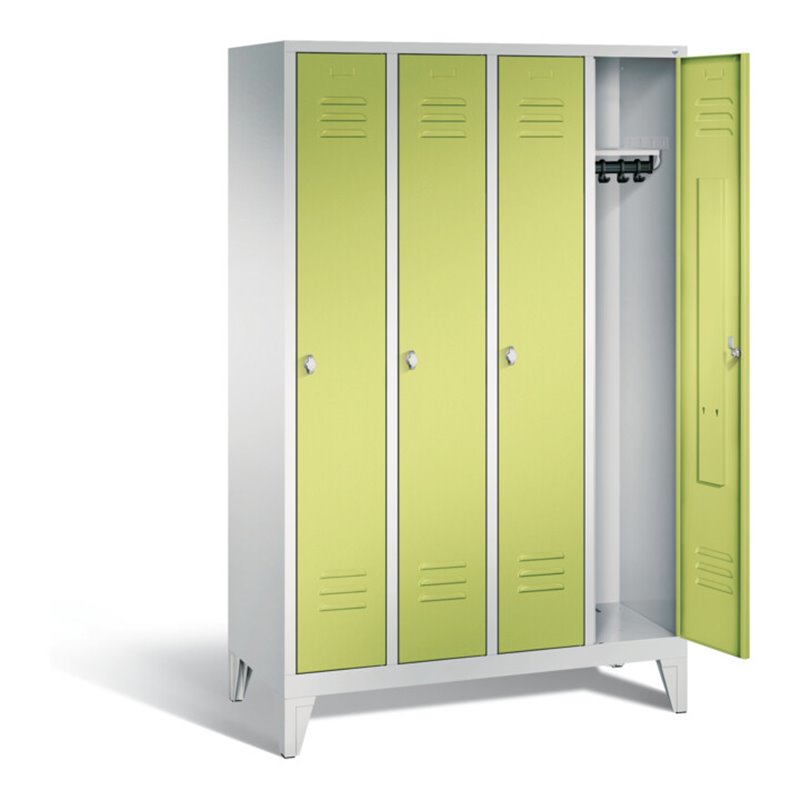 C+P Garderobenschrank Classic, H1850xB1190xT500mm, Front Viridingrün, Korpus Lichtgrau (8010-40)