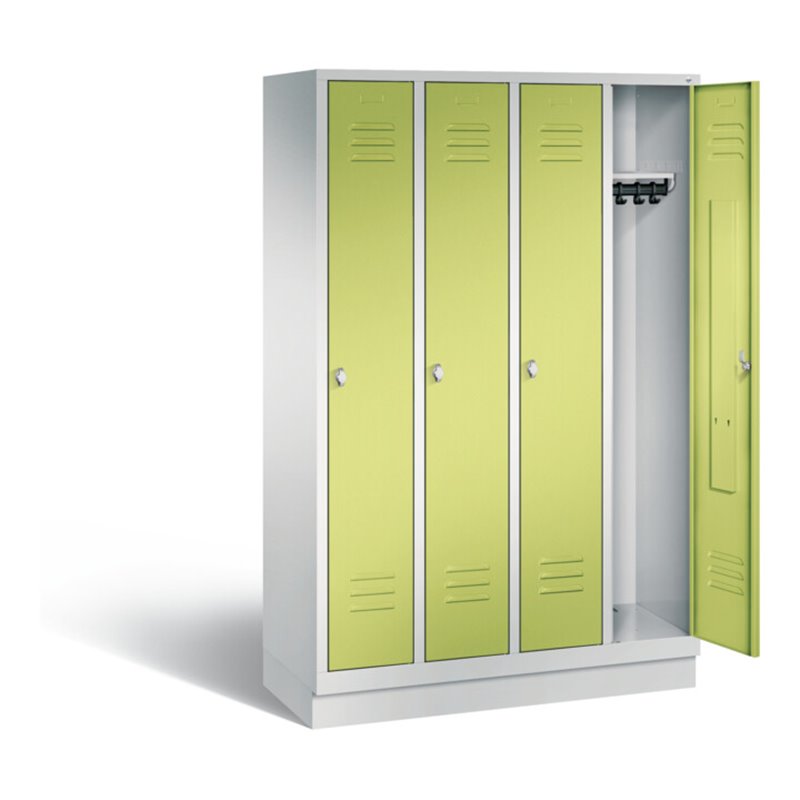 C+P Garderobenschrank Classic, H1800xB1190xT500mm, Front Viridingrün, Korpus Lichtgrau (8020-40)