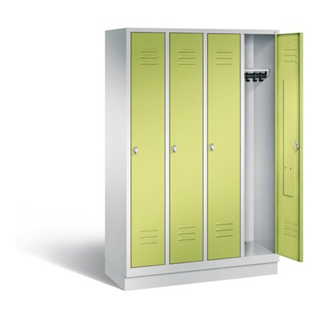 C+P Garderobenschrank Classic, H1800xB1190xT500mm, Front Viridingrün, Korpus Lichtgrau (8020-40)