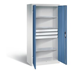 C+P Werkzeugschrank Acurado, H1950xB930xT500mm, Front Fernblau, Korpus Lichtgrau (8921-5030)