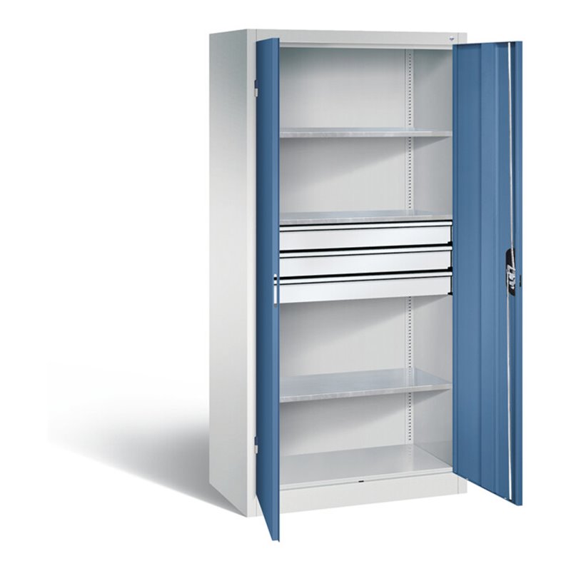 C+P Werkzeugschrank Acurado, H1950xB930xT500mm, Front Fernblau, Korpus Lichtgrau (8921-5030)