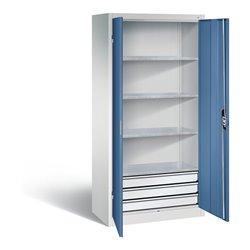 C+P Werkzeugschrank Acurado, H1950xB930xT500mm, Front Fernblau, Korpus Lichtgrau (8921-503)