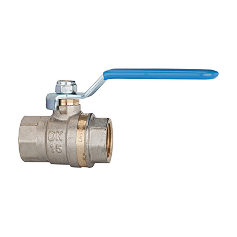 Riegler Kugelhahn Standardausfür, blauer Hebel, IG/IG, MS vern., G 1 1/2