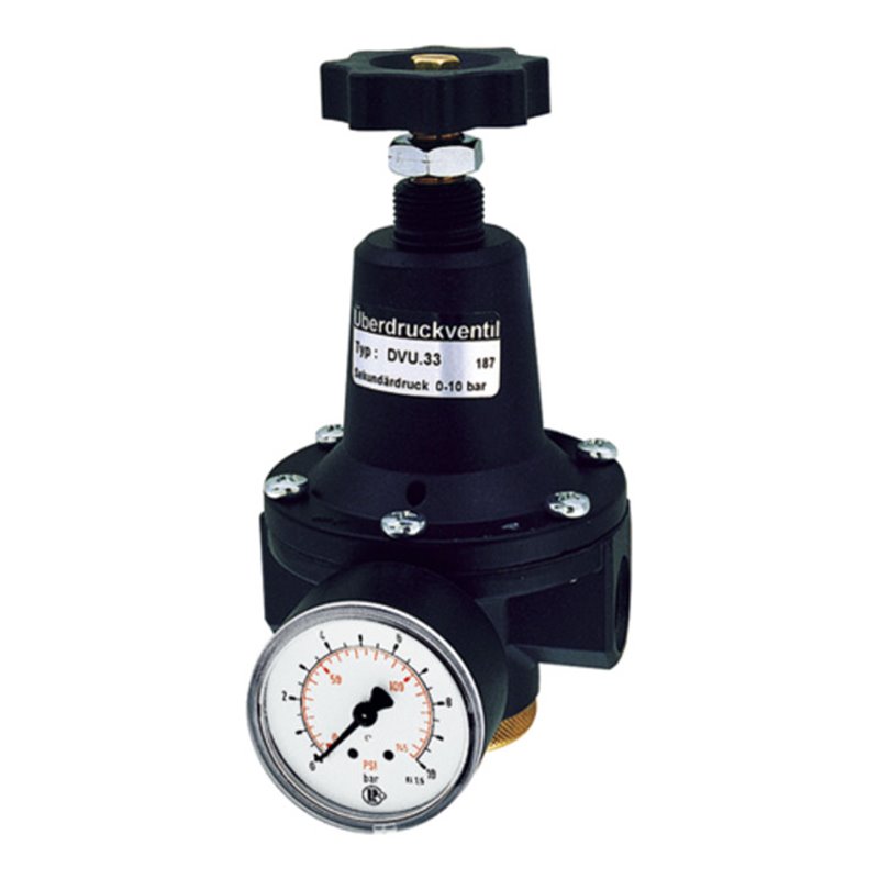 Riegler Druckbegrenzungsventil, inkl. Manometer, G 1/2, 0,5 - 10,0 bar