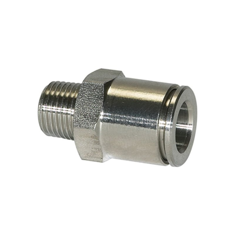 Riegler Gerade Steckverschraubung R 1/2 a., Schl.-Ã˜12, 15bar, ES 1.4404