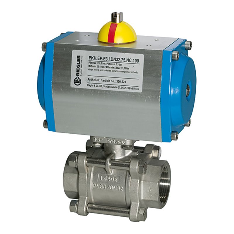 Riegler ES-Kuha, pneumat. Stellantrieb, einfachwirkend, Rp 1 1/2, DN 40