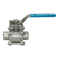 Riegler ES-Kugelhahn, 3-tlg., Anschweißenden, voller Durchgang, DN 8