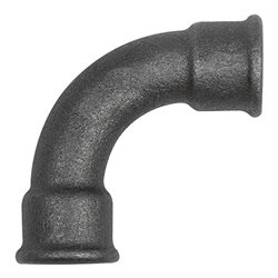 Riegler Bogen 2, 90°, lang, Rp 3 i., Rp 3 i., Temperguss schwarz