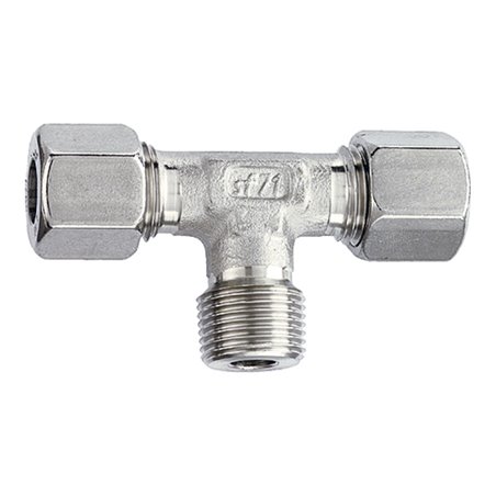 Riegler T-Einschraubverschraubung, R 1/4 a., Rohr-Außen-Ã˜ 10, ES 1.4571