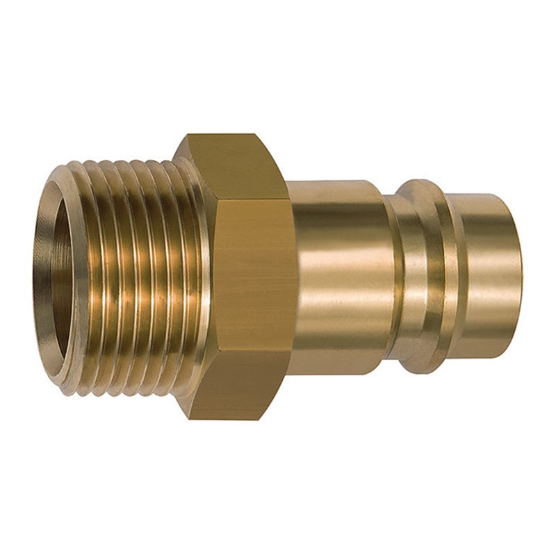 Riegler Nippel für Kupplungen NW 19, Messing blank, G 3/4 AG