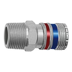 Riegler Sicherheitskupplung NW 10, Stahl/Messing verzinkt, R 1/2 AG