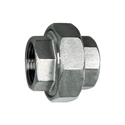 Riegler Lösb. Doppelgewindenippel, flach dichtend, G 2 i., ES 1.4408