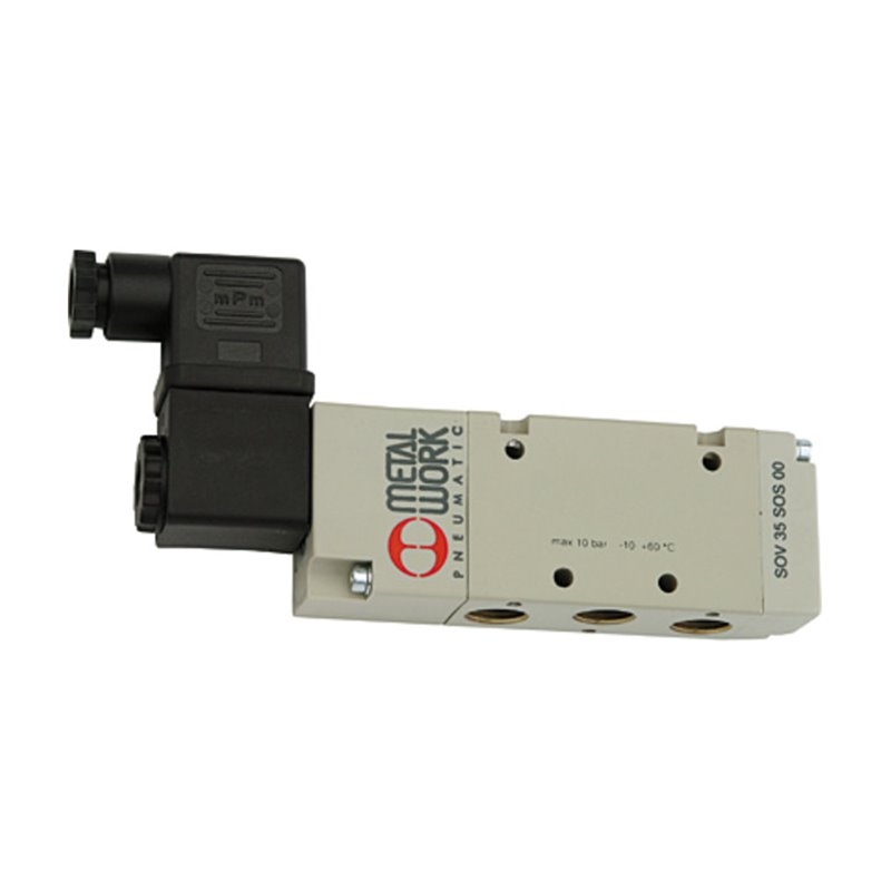 Riegler 5/2-Wegeventil, elektropneumat., monostabil, G 1/4, 24 V DC