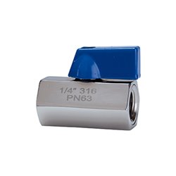 Riegler Mini-Kugelhahn, Edelstahl 1.4401, IG/IG, G 1/2, DN 15