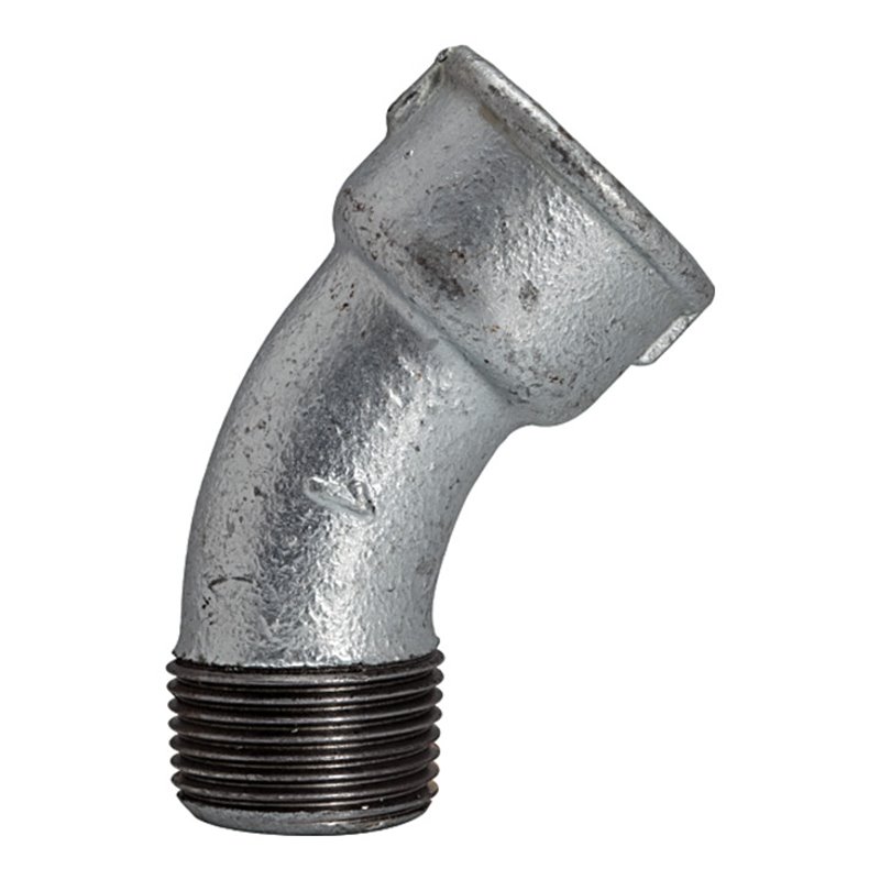 Riegler Bogen 40, 45°, IG/AG, Rp/R 3, schwarzer Temperguss feuerverz.