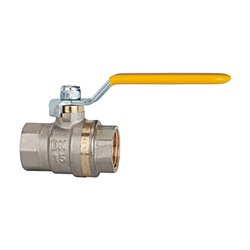 Riegler Kugelhahn Standardausfür, gelber Hebel, IG/IG, MS vern., G 1 1/4