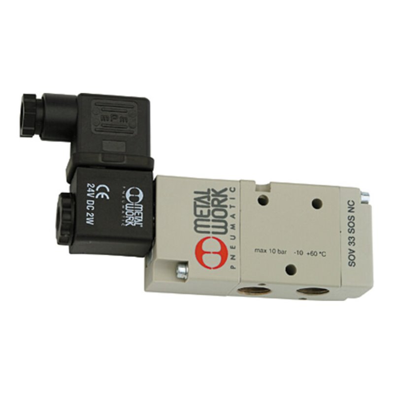 Riegler 3/2-Wegeventil, elektropneu., monostabil, G 1/2, NC, 230 V, 50 Hz