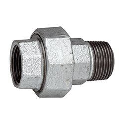 Riegler Verschraubung 341, IG/AG, Rp/R 3, schwarzer Temperguss feuerverz.