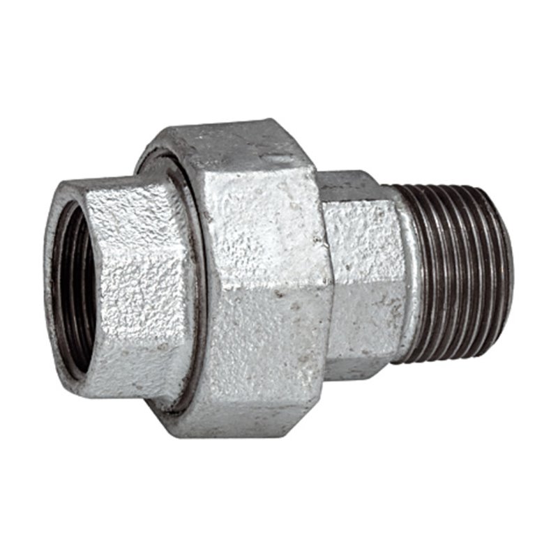 Riegler Verschraubung 341, IG/AG, Rp/R 3, schwarzer Temperguss feuerverz.