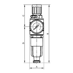 Riegler Filterregler  »multifix-mini «, Metallbehälter, G 1/4, 0,5 - 10 bar