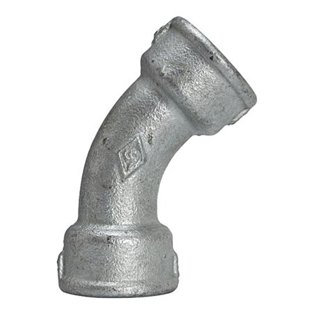 Riegler Bogen 41, 45°, IG/IG, Rp 2 1/2, schwarzer Temperguss feuerverz.