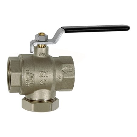 Riegler Kugelhahn mit integriertem Schmutzfänger, Messing vern., G 1 1/4