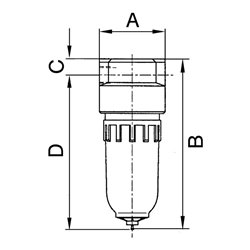 Riegler Filter »Standard-mini«, Polycarbonatbehälter, 8 µm, BG 0, G 1/8