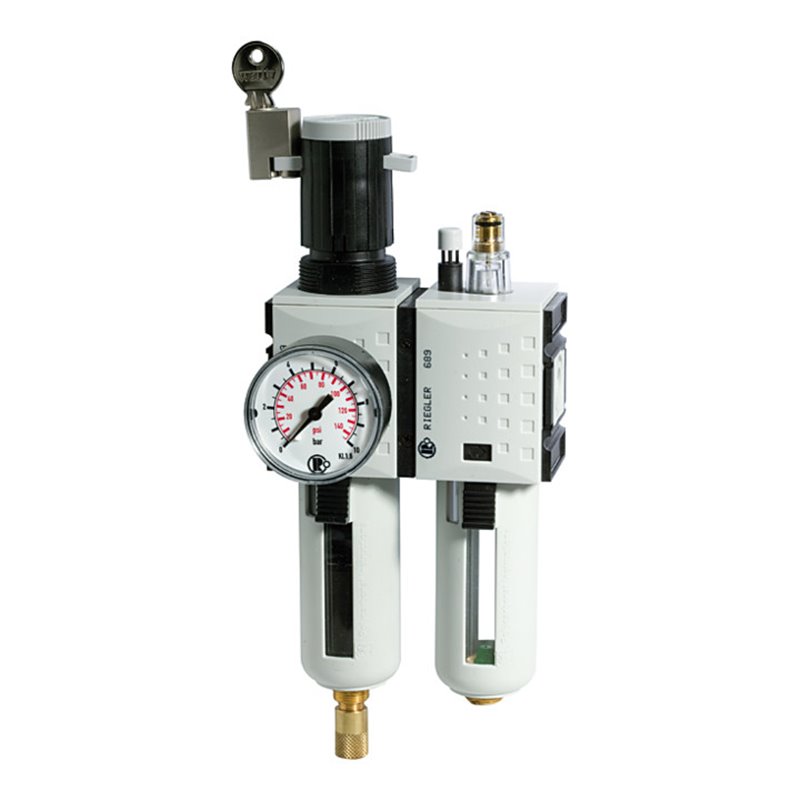 Riegler Wartungseinheit 2-tlg. »FUTURA«, PC, BG 2, G 1/2, 0,5 - 8 bar, VA