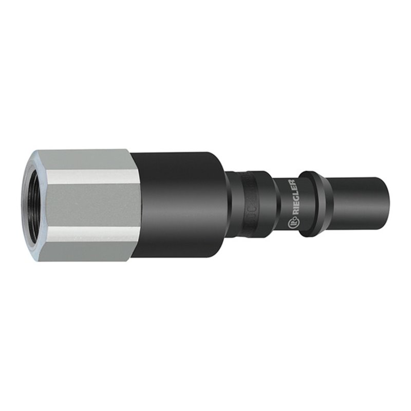 Riegler Nippel mit RSV für Kupplungen NW 8, ISO 6150 C, Stahl, G 3/8 IG