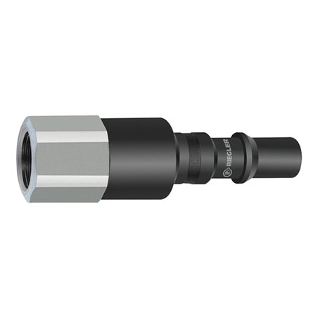 Riegler Nippel mit RSV für Kupplungen NW 8, ISO 6150 C, Stahl, G 3/8 IG