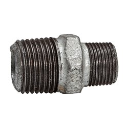 Riegler Doppelgewindenippel 245 AG/AG, R 3, R 2 1/2, schwarzer Temperguss