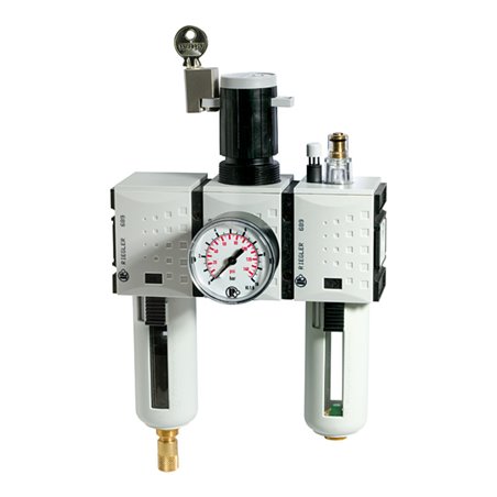 Riegler Wartungseinheit 3-tlg. »FUTURA«, PC, BG 2, G 3/8, 0,5 - 8 bar, VA