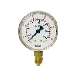 Riegler Manometer Sauerstoff, G 1/4 radial unten, 0 - 20/40 bar, Ã˜ 63 mm
