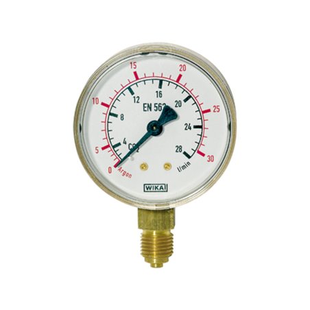 Riegler Manometer Sauerstoff, G 1/4 radial unten, 0 - 20/40 bar, Ã˜ 63 mm