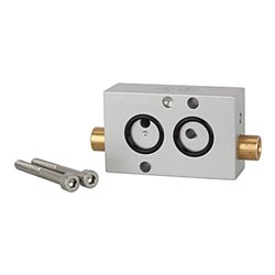 Riegler Drosselplatte, NAMUR-Ventile, Alu elox., 3-Wege, Schraubendreher