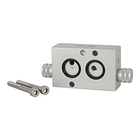 Riegler Drosselplatte, NAMUR-Ventile, Alu elox., 3-Wege, Rändelschraube