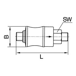 Riegler Hand-Schiebeventil, G 1/2 IG, SW 26, PN max. 10 bar