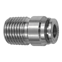 Riegler Gerade Steckverschr., rund, R 3/8 a., Schlauch Ã˜ 10, ES 1.4404