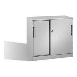 C+P Sideboard mit Schiebetüren Asisto, H915xB1000xT435mm, Front Lichtgrau, Korpus Lichtgrau