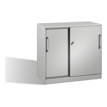 C+P Sideboard mit Schiebetüren Asisto, H915xB1000xT435mm, Front Lichtgrau, Korpus Lichtgrau