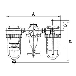 Riegler Wartungseinheit 3-tlg. »Standard«, mit PC-Behälter, BG 4, G 1 1/4