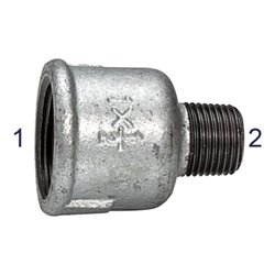 Riegler Reduziermuffe 246, IG/AG, Rp 3, R 2 1/2, schwarzer Temperguss