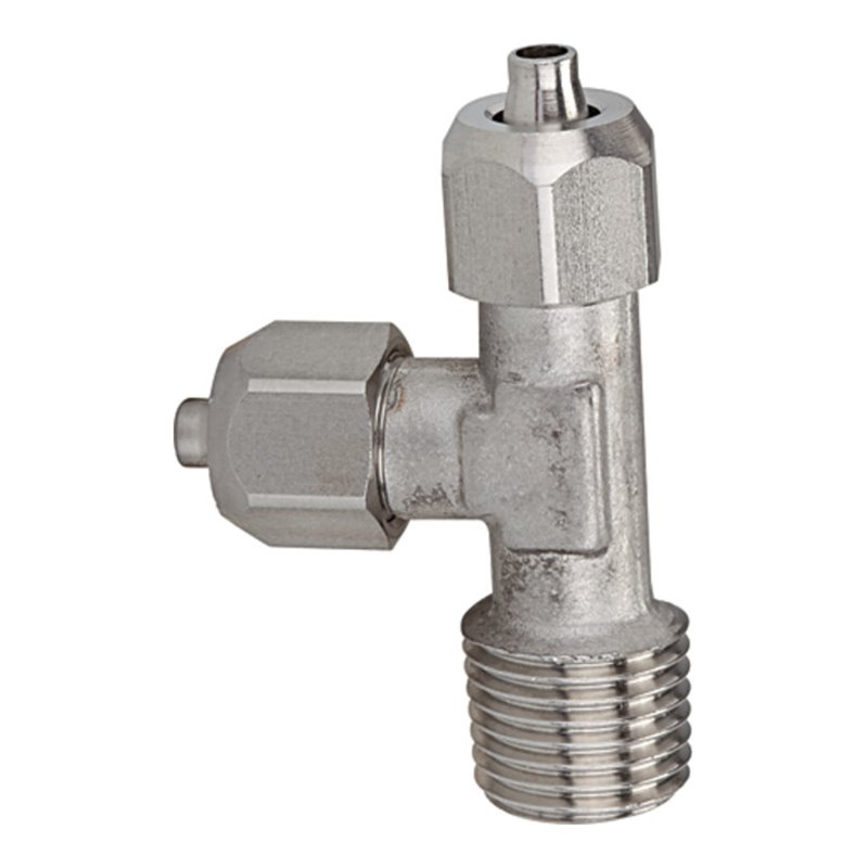 Riegler L-Einschraubverschraubung, R 1/4 a., für Schlauch 8/6, ES 1.4404