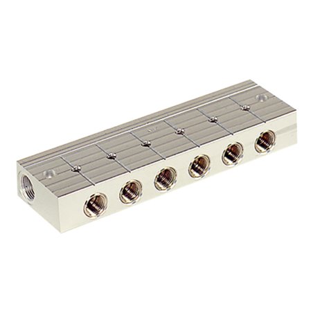 Riegler Verteilerleiste, 8 integrierte Kugelhähne, Alu-Druckguss, G 3/8