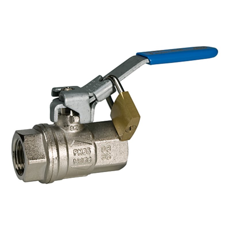 Riegler Sicherheitskugelhahn abschließbar o. Entlüftung., MS vern., Rp 1