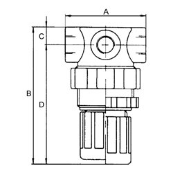 Riegler Druckbegrenzungsventil, inkl. Manometer, G 1/4, 0,1 - 3,0 bar