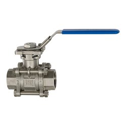 Riegler Edelstahlkugelhahn, 3-teilig, Baulänge nach DIN 3202-M3, G 2 1/2